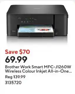 Staples Brother Work Smart MFC-J1260W Wireless Colour Inkjet All-in-One offer
