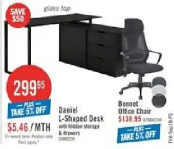 Daniel L-Shaped Desk with hidden storage & drawers