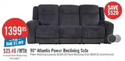 The Brick 90" Atlantis Power Reclining Sofa offer