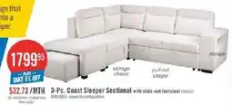 The Brick 3-Pc. Coast Sleeper Sectional with slide-out footstool offer