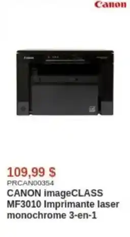 Canada Computers Canon imageCLASS MF3010 Imprimante laser monochrome 3-en-1 offer