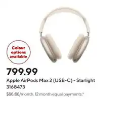 Staples Apple AirPods Max 2 (USB-C) - Starlight offer