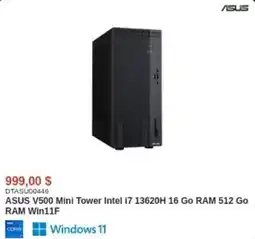 Canada Computers Asus v500 mini tower intel i7 13620h 16 go ram 512 go ram win11f offer