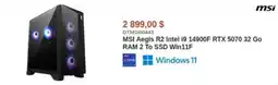 Canada Computers msi aegis r2 intel i9 14900f rtx 5070 32 go ram 2 to ssd win11f offer
