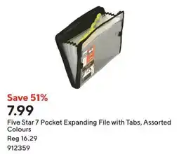 Staples Five Star 7 Pocket Expanding File with Tabs offer