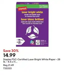 Staples Staples FSC-Certified Laser Bright White Paper offer