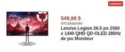 Canada Computers Lenovo Legion 26.5 po 2560 x 1440 QHD QD-OLED 280Hz de jeu Moniteur offer