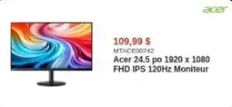 Canada Computers Acer 24.5 po 1920 x 1080 FHD IPS 120Hz Moniteur offer