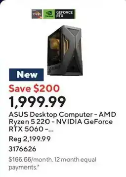 Staples Asus desktop computer amd ryzen 5 220 nvidia geforce rtx 5060 offer