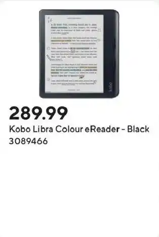 Staples Kobo Libra Colour eReader - Black offer