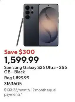 Staples Samsung Galaxy S26 Ultra - 256 GB - Black offer
