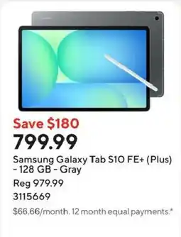 Staples Samsung Galaxy Tab S10 FE+ offer