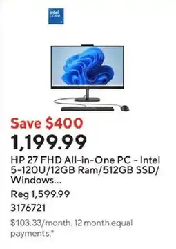 Staples HP 27 FHD All-in-One PC offer