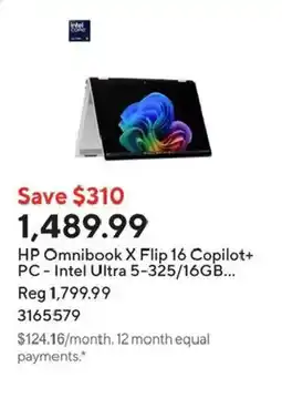 Staples Hp omnibook x flip 16 copilot+ pc offer