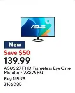 Staples Asus 27 fhd frameless eye care monitor - v2279hg offer