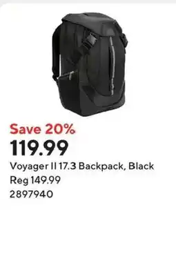 Staples Voyager II 17.3 Backpack, Black offer