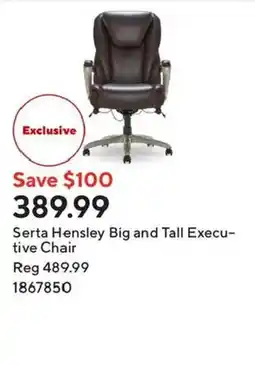 Staples Serta Hensley Big and Tall Executive Chair offer