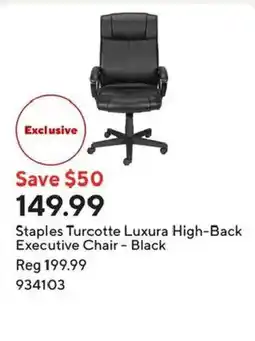 Staples Staples Turcotte Luxura High-Back Executive Chair - Black offer