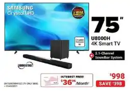 Visions Electronics Samsung 75" U8000H 4K Smart TV offer