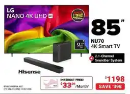 Visions Electronics Hisense 85" 4K Smart TV offer