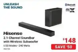 Visions Electronics Hisense 2.1-Channel Soundbar with Wireless Subwoofer offer