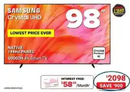 Visions Electronics Samsung crystal uhd 98" u9000h 4k smart tv offer