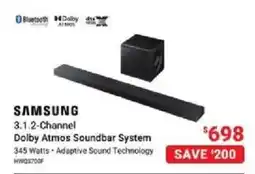 Visions Electronics Samsung 3.1.2-Channel Dolby Atmos Soundbar System offer