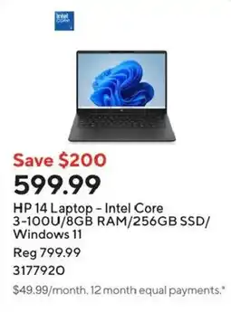 Staples Hp 14 laptop offer