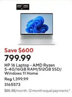 Staples Hp 16 laptop offer