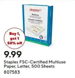 Staples Staples FSC-Certified Multiuse Paper offer