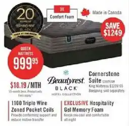 The Brick Beautyrest Black Cornerstone Suite Queen Mattress offer