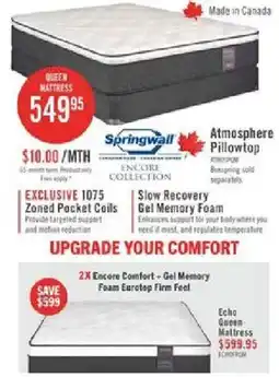 The Brick Springwall queen mattress offer