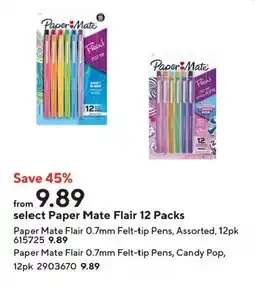 Staples Paper Mate Flair 12 Packs offer