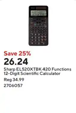 Staples Sharp EL520XTBK 420 Functions 12-Digit Scientific Calculator offer