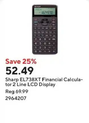 Sharp EL738XT Financial Calculator 2 Line LCD Display