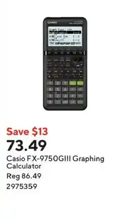 Staples Casio FX-9750GIII Graphing Calculator offer