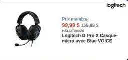 Canada Computers Logitech G Pro X Casque-micro avec Blue VO!CE offer