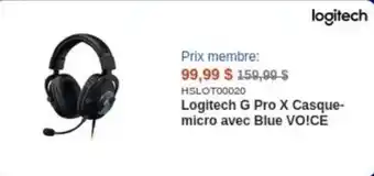 Logitech G Pro X Casque-micro avec Blue VO!CE