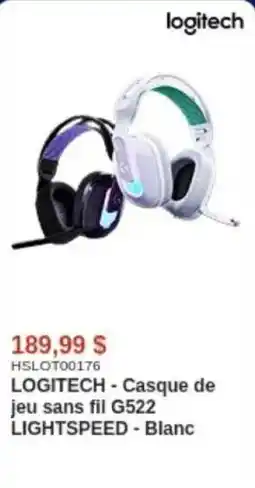 Canada Computers Logitech casque de jeu sans fil G522 LIGHTSPEED - Blanc offer