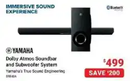 Visions Electronics Yamaha Dolby Atmos Soundbar and Subwoofer System offer