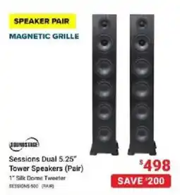 Visions Electronics Soundstage Sessions Dual 5.25" Tower Speakers offer