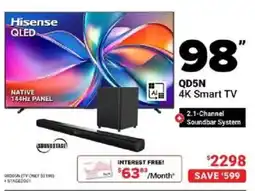 Visions Electronics Hisense 98" QD5N 4K Smart TV offer