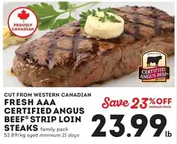 Market Place IGA Certified angus beef® strip loin steaks offer