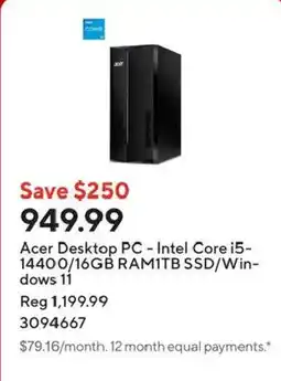 Staples Acer Desktop PC offer