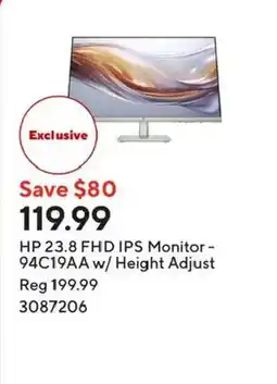 Staples Hp 23.8 fhd ips monitor offer
