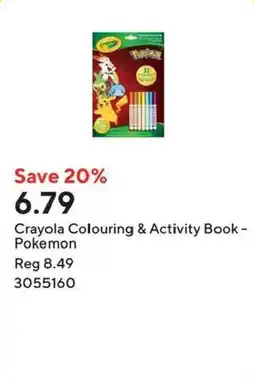Staples Crayola Colouring & Activity Book - Pokemon offer