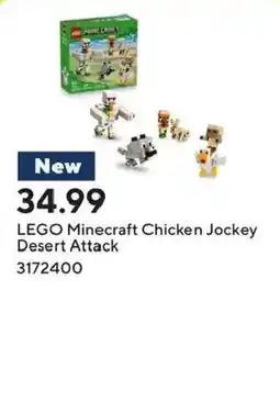 Staples LEGO Minecraft Chicken Jockey Desert Attack offer