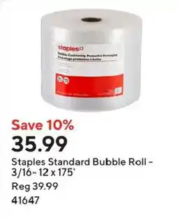 Staples Staples Standard Bubble Roll offer