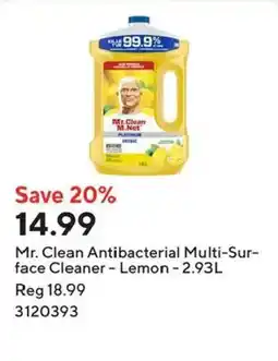 Staples Mr. Clean Antibacterial Multi-Surface Cleaner - Lemon offer