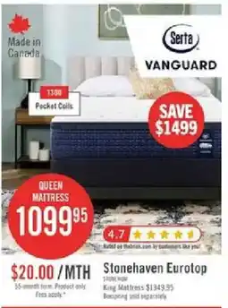 The Brick Serta Vanguard Queen Mattress offer